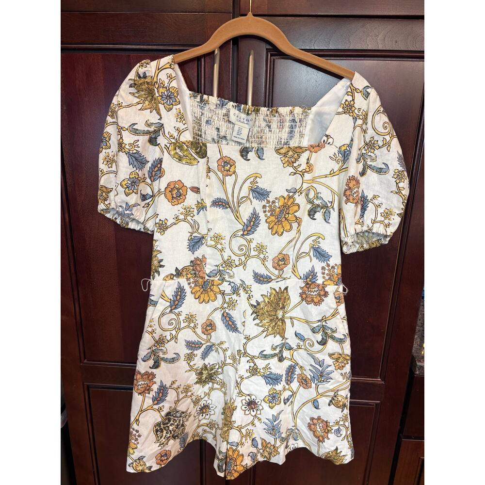 Calypso St. Barth Floral Linen Romper Size 4 – Boho Cottagecore NWT - Picture 2 of 16